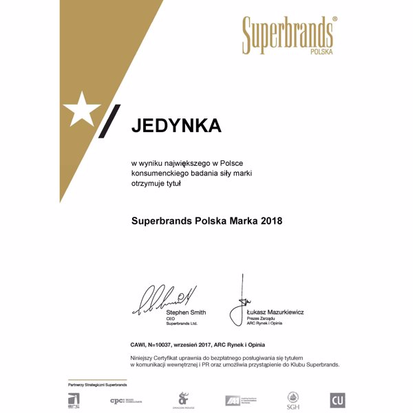 Jedynka uhonorowana tytułem Superbrands Polska Marka 2018  